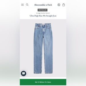Abercrombie Ultra High Rise 90’s Straight Jeans